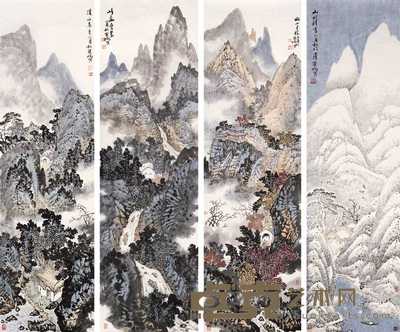 徐英槐 四季山水图 镜心 120×35cm×4